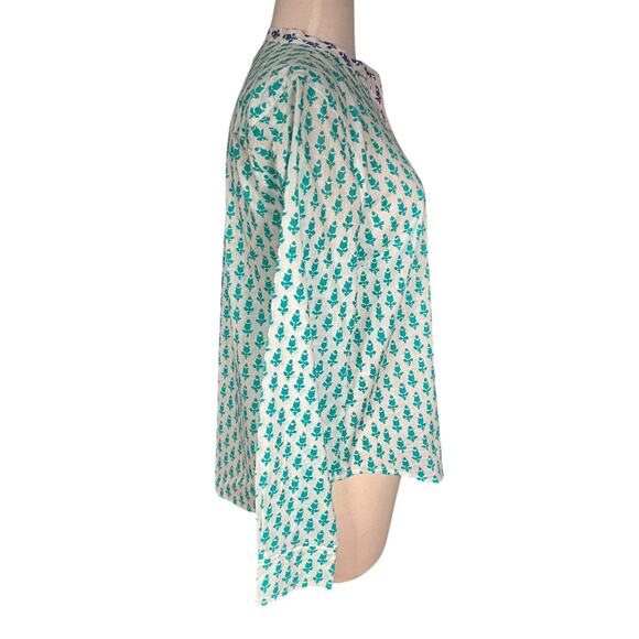 J.Crew Green and Blue Print Cotton Button-Down Blouse Women’s Size 6 Vintage - Picture 4 of 10